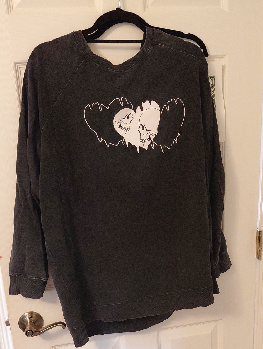 torrid Black Pullover with White Skull Heart Graphic